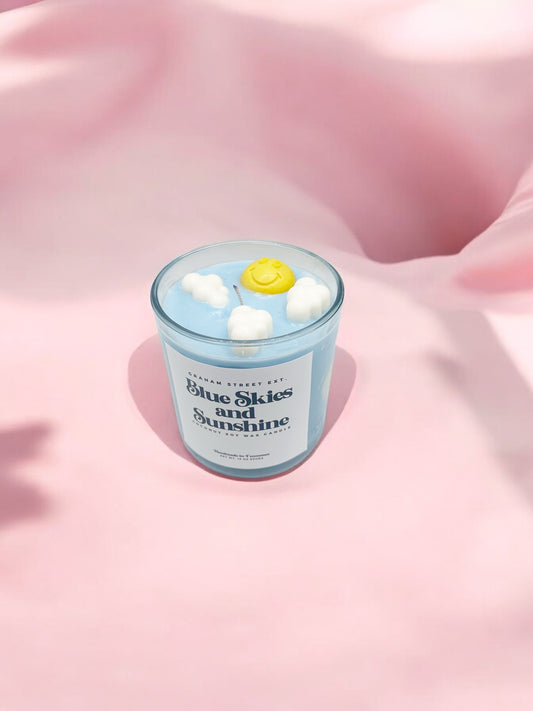 Blue Skies and Sunshine Dessert Candle